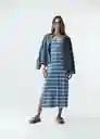 Vestido Mujer Azul Colonia Medio Talla S 473G036 Naf Naf