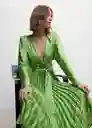 Vestido Galo Verde Talla XS Mujer Mango