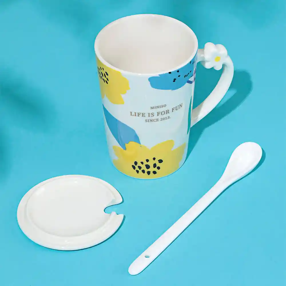 Miniso Vaso de Cerámica Floral Series 460 mL