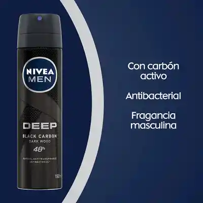 Nivea Men Desodorante Deep Black Carbón en Spray