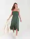 Vestido Midi De Tiras Verde Camaleón Oscuro Talla M Mujer Naf Naf