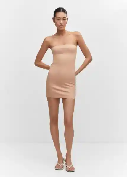 Vestido Tomo Nude Talla S Mujer Mango