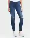 Jean Low Rise Rusty Mujer Azul Clásico 6 Chevignon