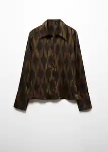 Camisa Rombi Negro Talla S Mujer Mango
