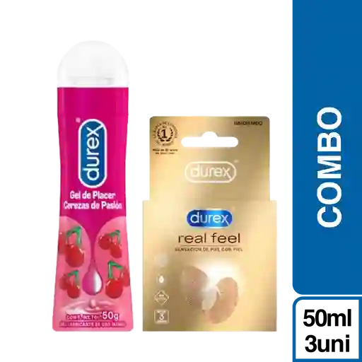 Combo Condón Real Feel y Lubricante Cereza