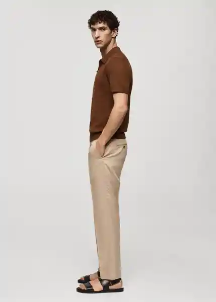 Pantalón Sorbet Beige Talla 38 Hombre Mango