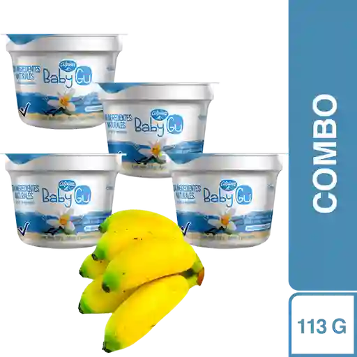 Combo Baby gu Yogurt Entero Sin Dulce + Banano Bocadillo