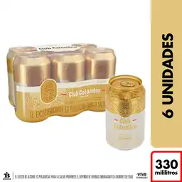 Club Colombia Cerveza Dorada En Lata 330 ML X6 Unds 