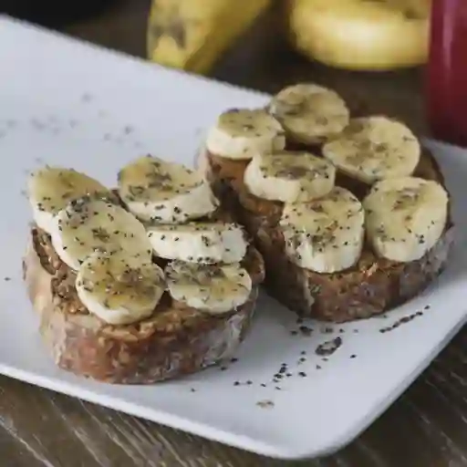 Tostada Mantequilla Maní y Banano