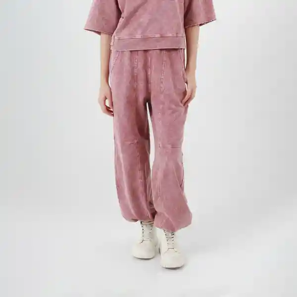 Pantalón Baggy Encauchado Con Cortes Rojo 8 Fuera de Serie