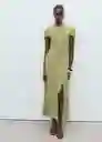 Vestido Pomelo Verde Talla M Mujer Mango