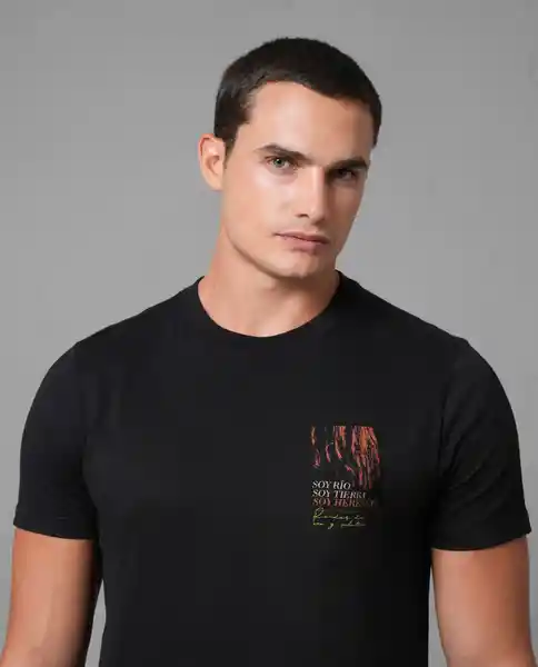 Camiseta Hombre Negro Talla L 102G005 Rifle