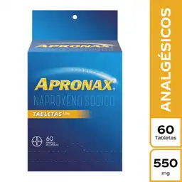 Apronax Naproxeno Sodico Tabletas  (550 mg) 60 Tabletas Recubiertas.