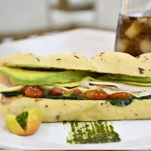 Emparedado de jamón de pavo