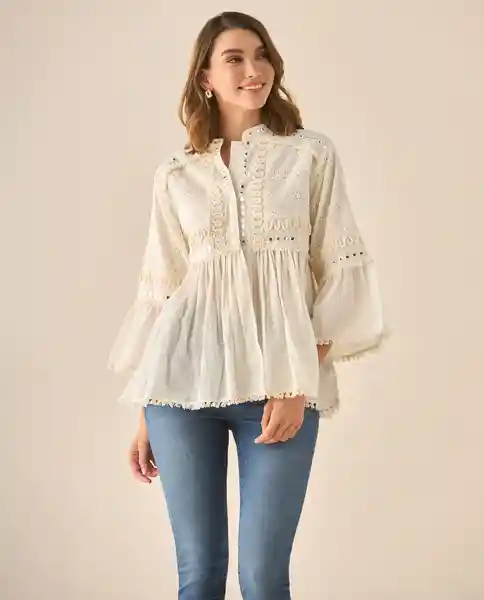 Camisa Crudo Novia Claro Talla S 613G290 Esprit