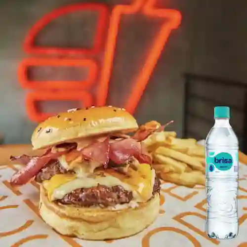 Combo Hamburguesa Double Bacon + Brisa Sin Gas 600ML