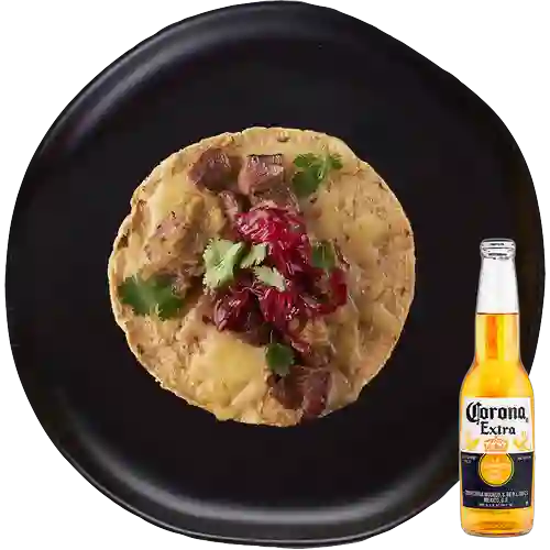 Combo Taco de Carne + Corona 330 ml