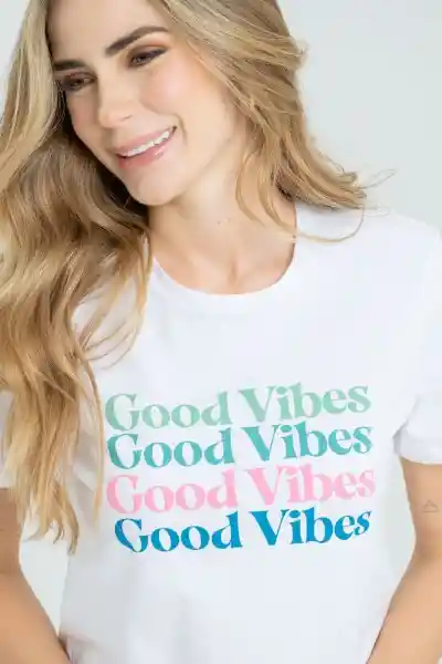 Camiseta Good Vibes Color Blanco Talla XL Ragged