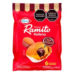 Ponqué Ramito Horneado Relleno Crema Chocola (186 Gr)