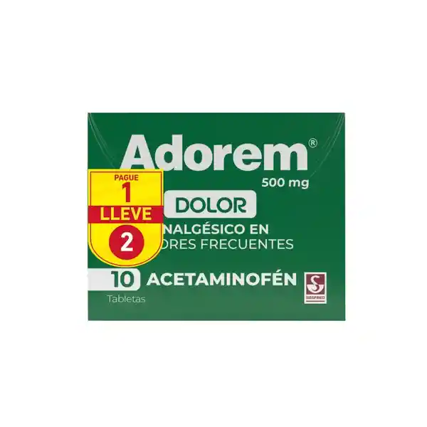 Adorem (500 mg) 10 Tabletas x 2 Und