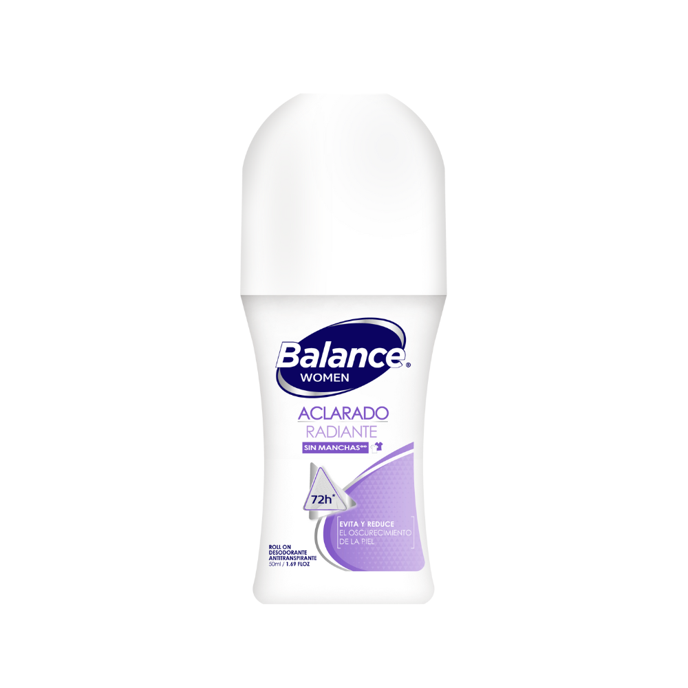 Desodorante Balance Roll On Aclarado Radiante Mujer 2x50Ml