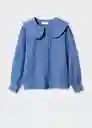 Camisa Casilda Azul Talla 12 Niñas Mango