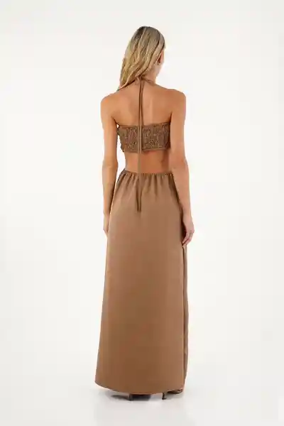 Vestido Largo Joan Café Talla 02 M
