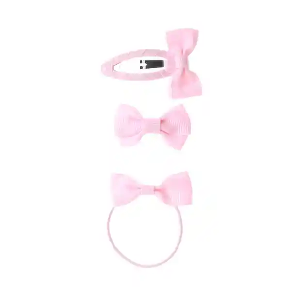 Set Infantil de Accesorios Para Cabello Moñitos Rosas Miniso