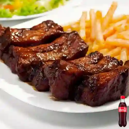 Costilla Ahumada c/ Papa Frita +Cocacola Org 400ml