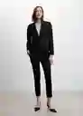 Blazer Americana Macaroni Negro Talla 38 Mujer Mango