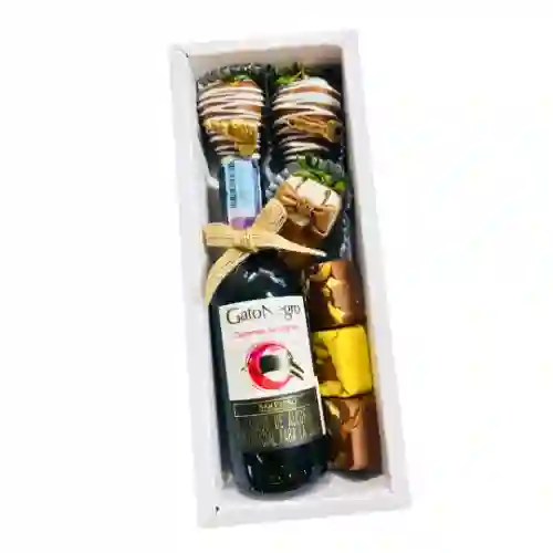 Fresas con vino y chocolates