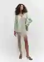 Blazer Americana Paula Verde Pastel Talla S Mujer Mango