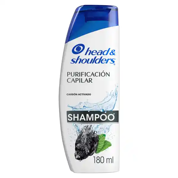 Shampoo Head Shoulders Purificacion Capilar Carbon Activado Control Caspa Champu Head and Shoulders 180 ml