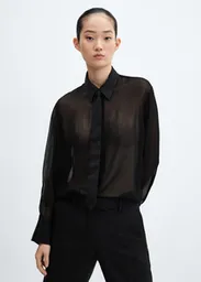 Camisa Blacky Negro Talla S Mujer Mango