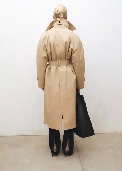 Abrigo Trench Londi Beige Talla XS Mujer Mango