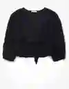 American Eagle Blusa de Encaje en v Negro Talla Medium