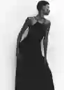 Vestido Holly Negro Talla 18 Mujer Mango