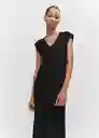 Vestido Canal Negro Talla 18 Mujer Mango