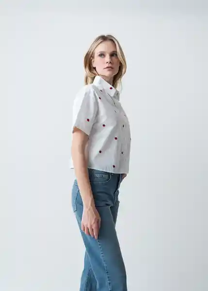 Camisa Fresa Mujer Crudo Puro Claro Talla S 013G353 Naf Naf