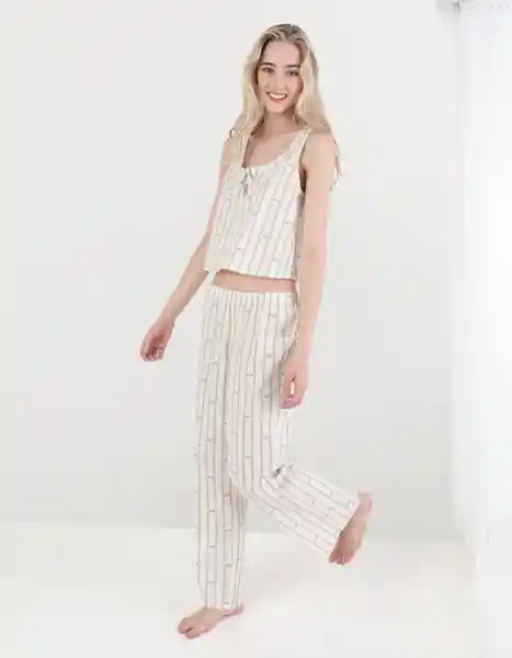 Pantalón de Pijama Aerie Beige MEDIUM 1756109 American Eagle
