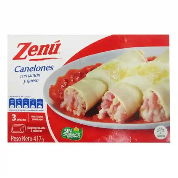 Zenú Canelones Con Jamón y Queso