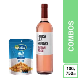 Combo 4 Las Moras Vino Rosado Syrah Rosé + Del Alba Maíz Tostado