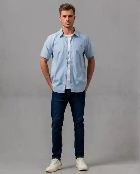 Camisa Hombre Color Azul Talla M Rifle