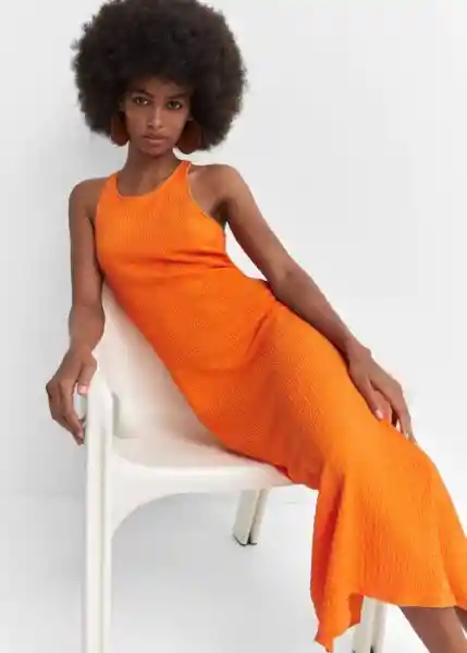 Vestido Lia Naranja Talla M Mujer Mango