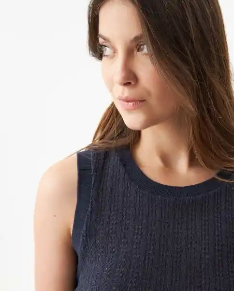 Camiseta Top Knitted Azul Dark Ultraoscuro T. L Chevignon