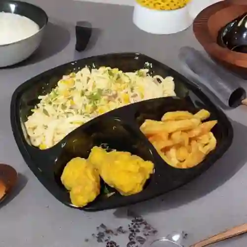 Menú Pasta Maíz Tocineta - Alitas
