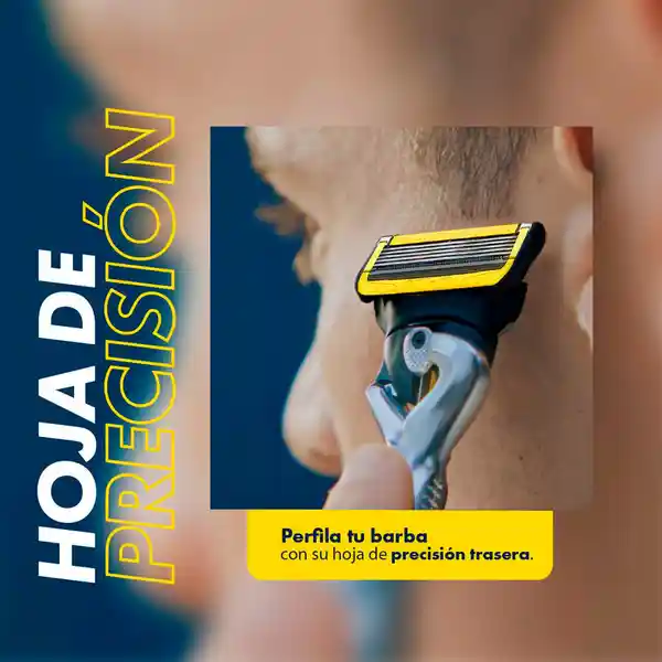 GILLETTE Proshield Cuchilla de Afeitar Máquina de Afeitar Hombre con 5 Hojas Afeitado más al Ras Afeitadora para Hombre 1 Ud