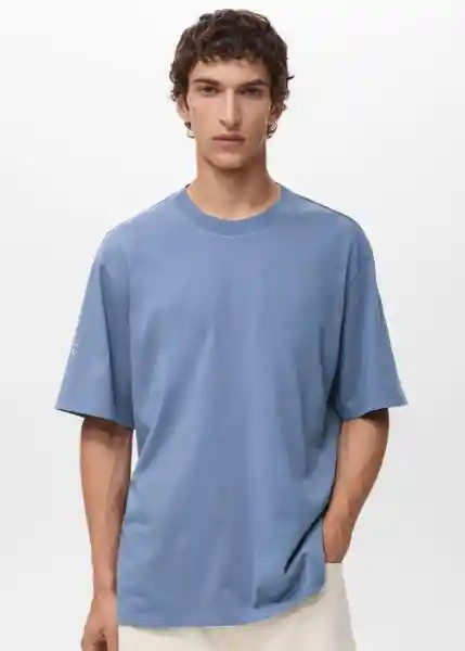 Camiseta Greek Azul Talla M Hombre Mango