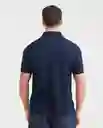 Camiseta Polo 3D Neck Vein Azul Dark Ultra Oscuro L Chevignon