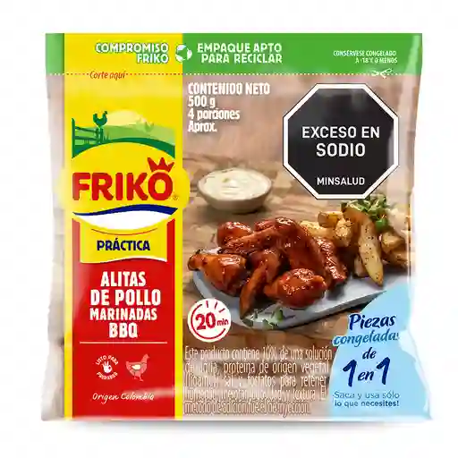 Alitas bbq congelada marinada en bolsa friko 